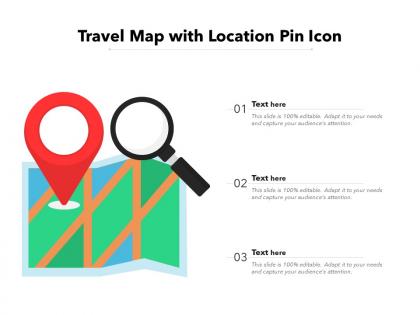 Travel map with location pin icon