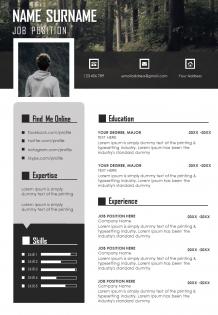 Unique graphic visual resume cv design template