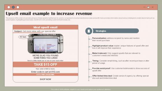 Upsell Email Example To Increase Revenue Using Customer Data To Improve MKT SS V