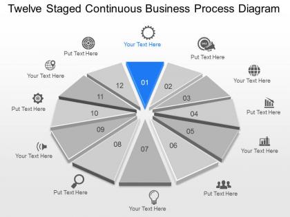 Ur twelve staged continuous business process diagram powerpoint template slide