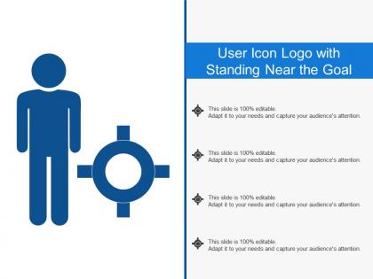 User icon logo with standing near the goal
