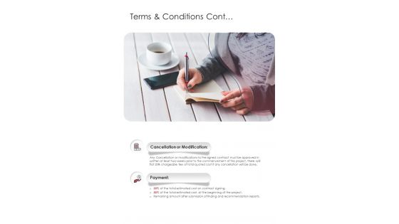 UX Proposal Template Terms And Conditions Cont One Pager Sample Example Document