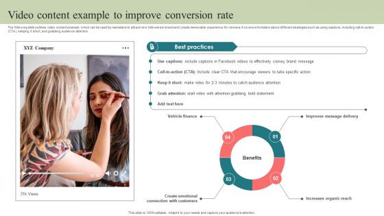 Video Content Example To Improve Conversion Rate Step By Step Guide To Develop Strategy SS V