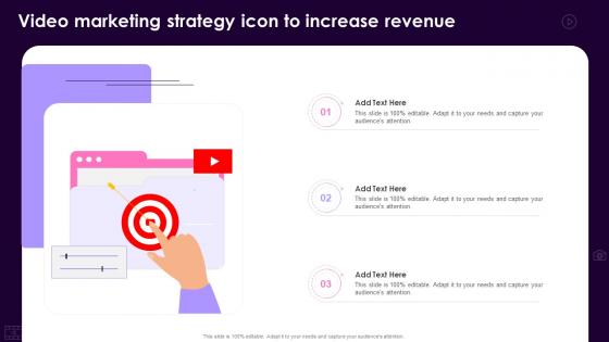 Video Marketing Strategy Icon To Increase Revenue