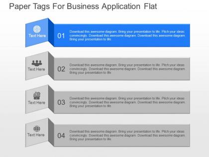 View paper tags for business application flat powerpoint template