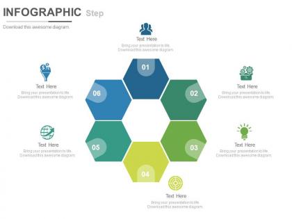 View six staged tags and icons for global business strategy flat powerpoint design