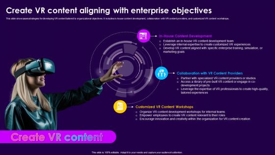 Virtual Reality For Creating Create VR Content Aligning With Enterprise Objectives TC SS