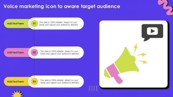 Voice Marketing Icon To Aware Target Audience