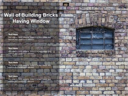 Wall of building bricks having window