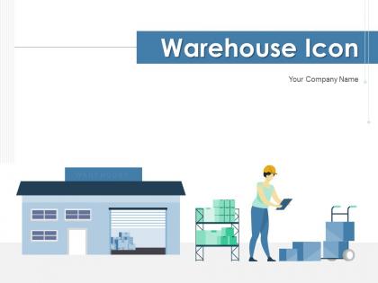 Warehouse Icon Document Depicting Managing Logistics Security