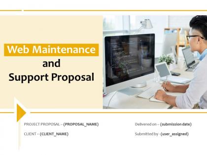 Web maintenance and support proposal powerpoint presentation slides