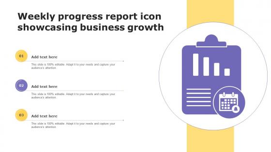 Weekly Progress Report Icon Showcasing Business Growth