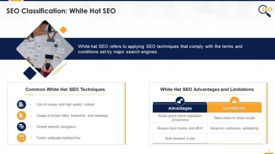 White hat seo with techniques advantages and limitations edu ppt