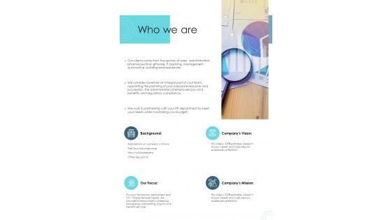 Who We Are Proposal For Human Resource Outsourcing One Pager Sample Example Document