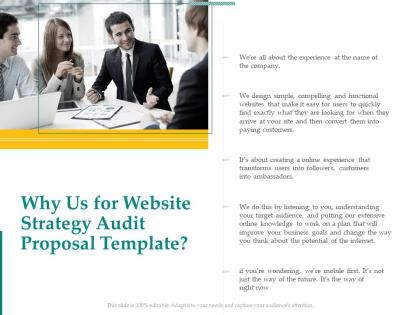 Why us for website strategy audit proposal template ppt powerpoint presentation file