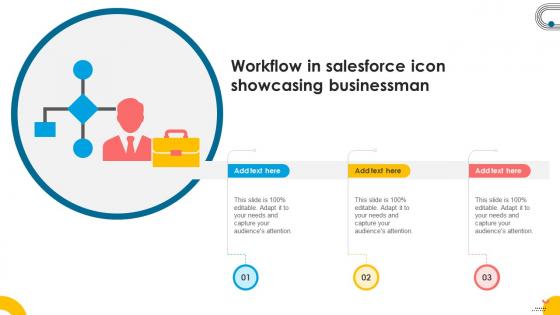 Workflow In Salesforce Icon Showcasing Businessman