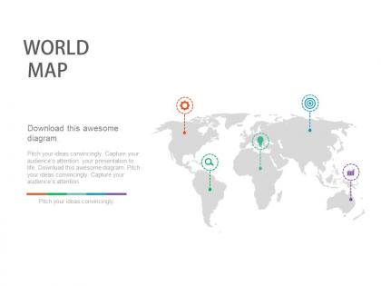 World map with icons business operations powerpoint slides