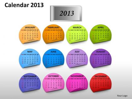 Yearly calender 2013 powerpoint slides ppt templates