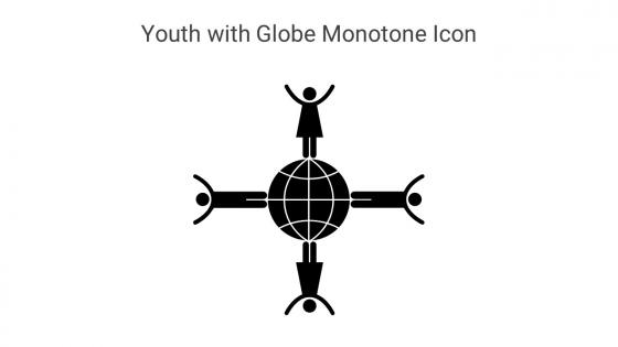 Youth With Globe Monotone Icon In Powerpoint Pptx Png And Editable Eps Format