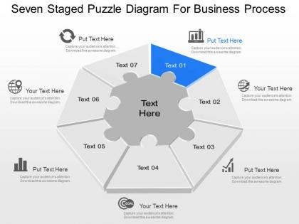 Zg seven staged puzzle diagram for business process powerpoint template